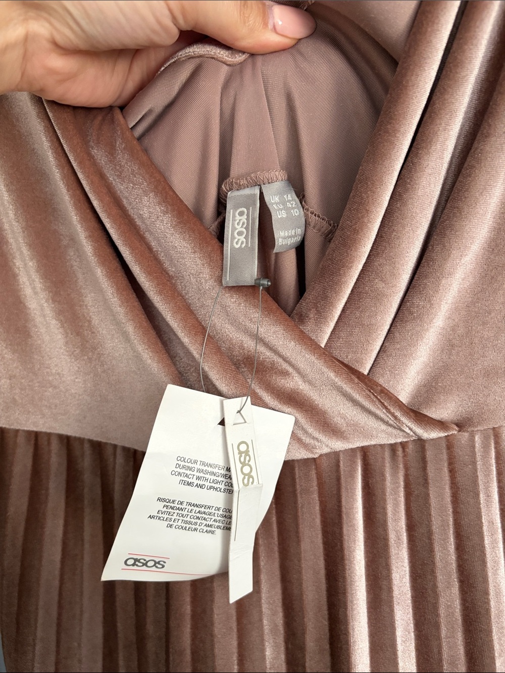 ASOS Rose Blush Velvet Maxi Dress - Picture 2 of 6